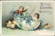 Children, Chicks Hatched from Egg - Early 1900's Embossed Easter Postcard