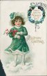 Girl in Green Outfit - Birthday Greetings 1912 Paulding, OH Postcard