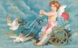Cherub, Doves, Wagon - To My Sweetheart Pre-1907 Valentines Day Postcard