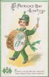 Boy in Green Outfit, March 17th Drum - 1915 St. Patrick's Day Postcard