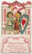 Mechanical Valentine Greeting, Girl, Boy Dressed in Navy Uniform Victorian Card