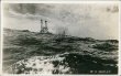 US Navy Battleship, Tempestuous Seas - Early 1900's Real Photo RP Postcard