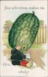 Watermelon Head - Your Unkindness - E. Curtis TUCK Garden Patch Series Postcard