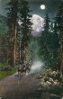 Horse Wagon at Night, Mt. Rainier, WA Washington - Early 1900's Postcard