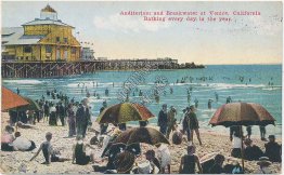 Auditorium, Beach, Venice, California CA - Early 1900's Postcard