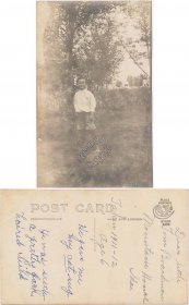 Boy in Park, Tom Boardman, Mt. Mountain Home, ID Idaho - Early RP Postcard