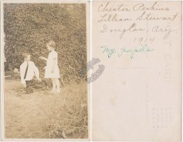 Boy, Girl, Douglas, Arizona AZ - Early 1900s Real Photo RP Postcard