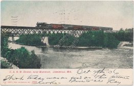 C. & N. W. RR Bridge, Monterey, Janesville, WI Wisconsin 1906 Postcard