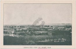 Bird's Eye View, Ft. Fort Riley, Kansas KS - Early 1900's Postcard