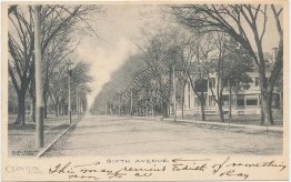 Sixth Avenue, Clinton, Iowa IA - 1906 Postcard