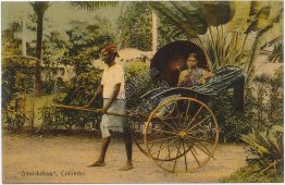 Gin Rickshaw, Colombo, Ceylon Sri Lanka - Early 1900's Postcard