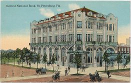 Central National Bank, St. Petersburg, FL Florida - Early 1900's Postcard