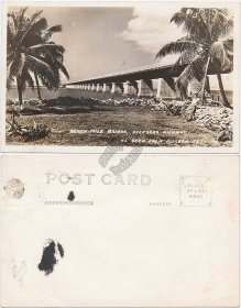 Seven Mile Bridge, Overseas Highway, Pigeon Key, FL Florida RP Photo Postcard