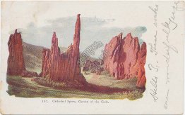 Cathedral Spires, Garden of the Gods, CO Colorado 1906 Embossed Postcard