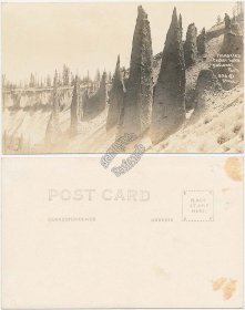 Pinnacles, Crater Lake National Park, Klamath, Oregon OR Real Photo RP Postcard