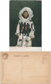 Eskimo Girl, Obleka, Cape Prince of Wales, Alaska Yukon Pacific Expo Postcard