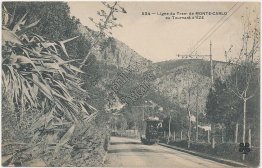 Tram Line, Trolley Car, Monte Carlo, France - Early 1900's Postcard
