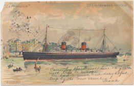 C. G. Transatlantique Steamer La Provence - French Line Ship 1906 Postcard