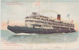 Whaleback Steamer Christopher Columbus - Chicago & Milwaukee 1906 Ship Postcard