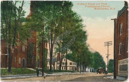 Orchard St., First Presbyterian Church, Middletown, NY New York - Early Postcard