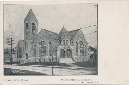 Chester Hill Methodist Episcopal Church, Mt. Vernon, NY Pre-1907 Postcard