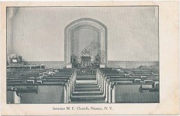Interior, Methodist Episcopal Church, Nassau, NY - Early 1900's Postcard