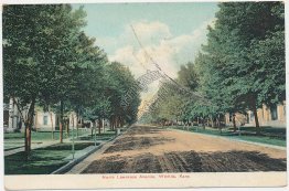 North Lawrence Ave., Wichita, Kansas KS 1907 Postcard