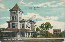 Frisco Railroad Depot, Wichita, KS Kansas - Early 1900's Postcard