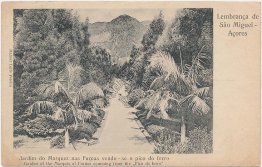 Garden, Marquis of Furnas, Sao Miguel, Azores - Early 1900's Postcard
