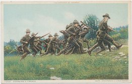 Soldiers Charging a Trench, Military - Early 1900's DETROIT PUBLISHING Postcard