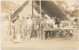 Army Cook, Batallion C Kitchen - Early 1900's Real Photo RP Military Postcard