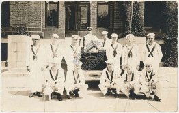 Sailors, Medical Department, Naval Training Station, Great Lakes, IL RP Postcard