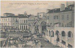 Entrance to Ponta Delgada, Sao Miguel, Azores - Early 1900's Postcard