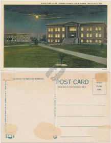Hardee County Court House at Night, Wauchula, FL Florida - Early Postcard