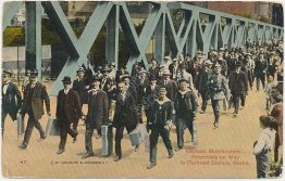 German Mobilization, Sailor Reservists, Railroad Station Berlin Germany Postcard