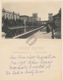 Laguna de Las Flores, San Diego Fair, CA - Early 1900's Real Photo RP Postcard