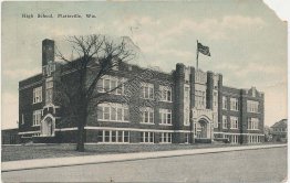 High School, Platteville, WI Wisconsin - Early 1900's Postcard