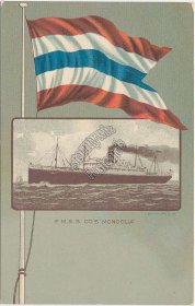 P.M.S.S. Co. Steamer Mongolia - Pre-1907 Ship Postcard