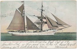 US Naval Training Ship Boxer Pre-1907 Navy Ship Postcard