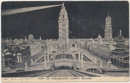 Night View, Dreamland, Coney Island, NY New York Pre-1907 Postcard
