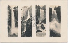 Bridal Vail, Vernal, Nevada, Yosemite Fall, National Park, CA RP Photo Postcard