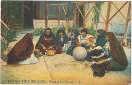 Group of Arab Women, Egyptian Scenes, Egypt - Early 1900's Postcard