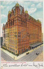 Waldorf Astoria Hotel, New York City, NY Pre-1907 Postcard