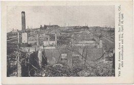 Van Ness Ave., 1906 Earthquake & Fire, San Francisco, CA California Postcard
