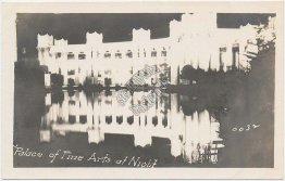 Palace of Fine Arts at Night, Panama Pacific Expo, San Francisco, CA RP Postcard