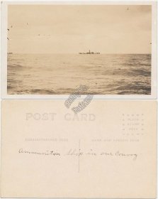 US Navy Ammunition Ship - Early 1900's Real Photo RP Postcard