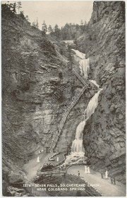 Seven Falls, S. Cheyenne Canon, Colorado Springs, CO - Early 1900's Postcard