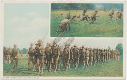 Army Soldiers Marching w/ Rifles, DETROIT PUBLISHING CO - Early 1900's Postcard