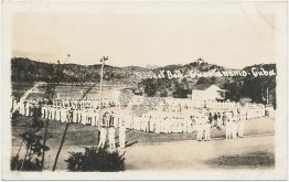 Basketball Game, Navy Sailors, Guantanamo, CUBA - Early 1900's RP Photo Postcard