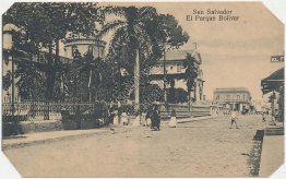 Bolivar Park,  San Salvador, El Salvado - Early 1900's Postcard